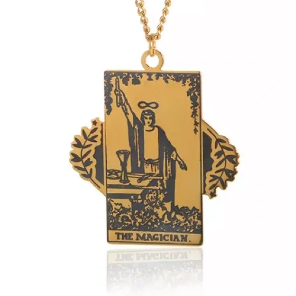 ⚜️𝟯𝟬%𝗢𝗙𝗙 𝗯𝘂𝗻𝗱𝗹𝗲𝘀 𝟯+⚜️ NEW Magician Tarot Card Stainless Steel Necklace - Picture 5 of 8